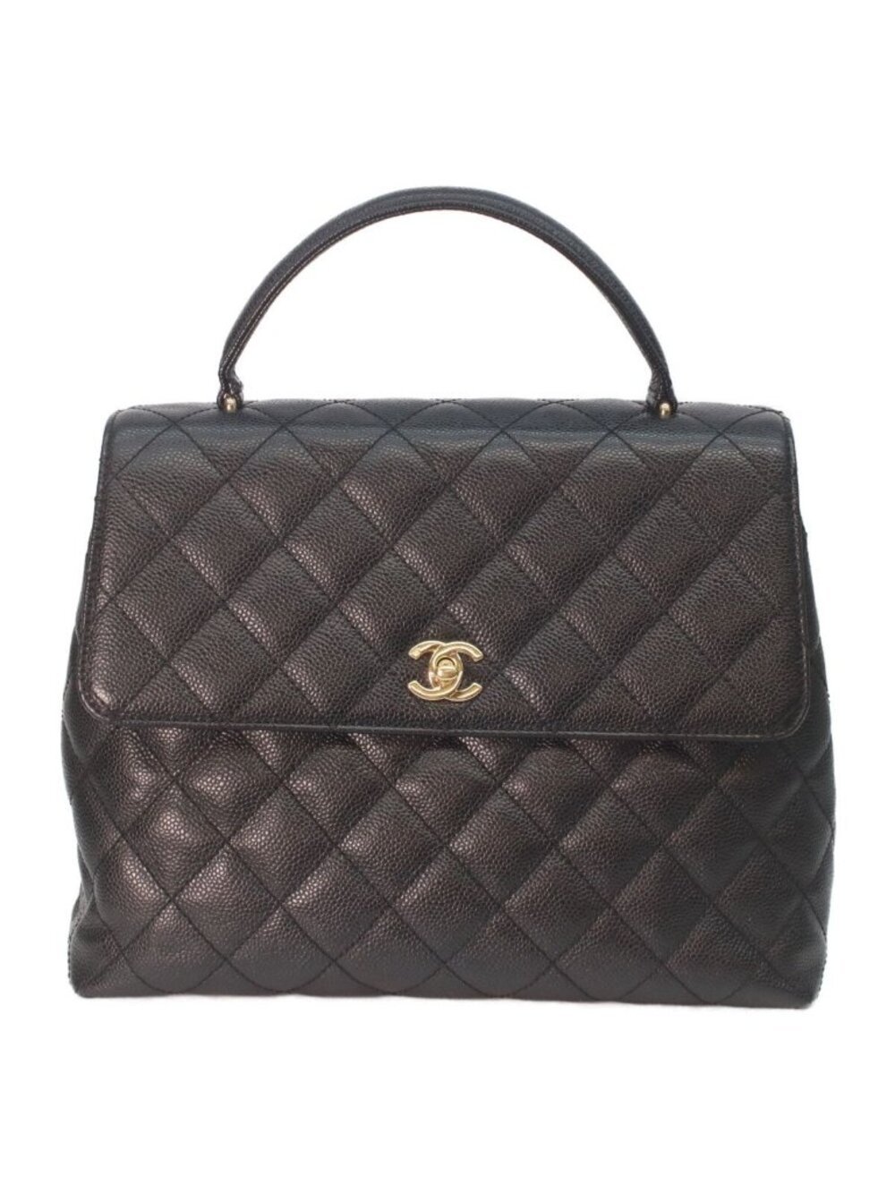 Chanel Black Caviar Top Handle Handbag